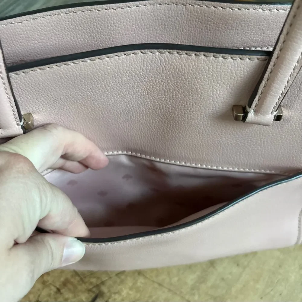 Kate Spade Light Pink Leather Purse with Handles & Shoulder Strap see INFO